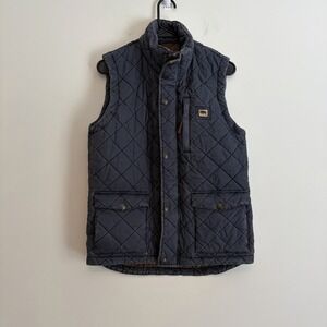 Buffalo Jackson Trading Co Small Worn Blue Quilted Vest Zipper Snap Vest Western